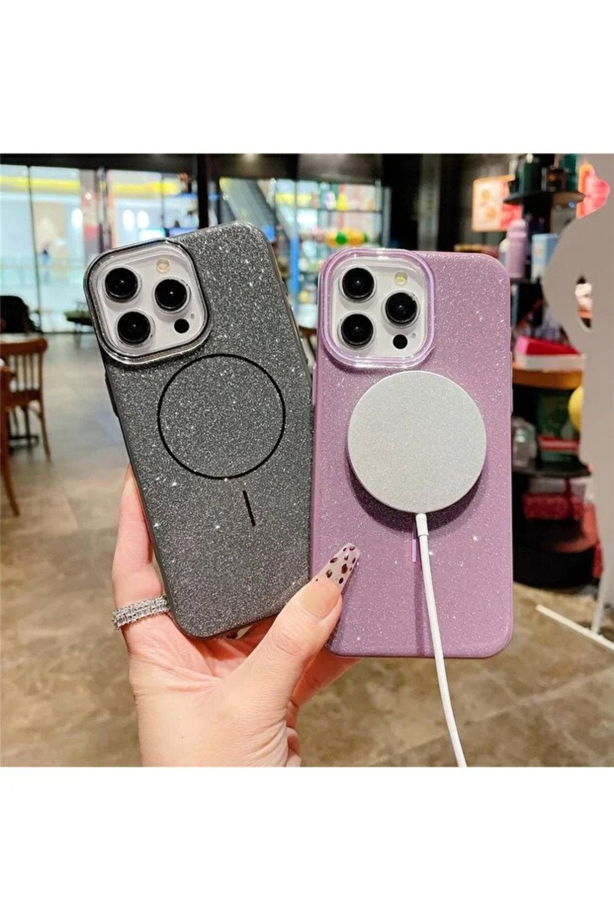 iPhone 16 Pro Max Uyumlu Magsafe Destekli Simli Premium Tasarım Telefon Kılıfı