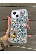 iPhone 15-14-13 Kılıf (3 MODEL İLE UYUMLUDUR) Ultra Lüx Renkli Damla Taşlı Özel Tasarım Kılıf