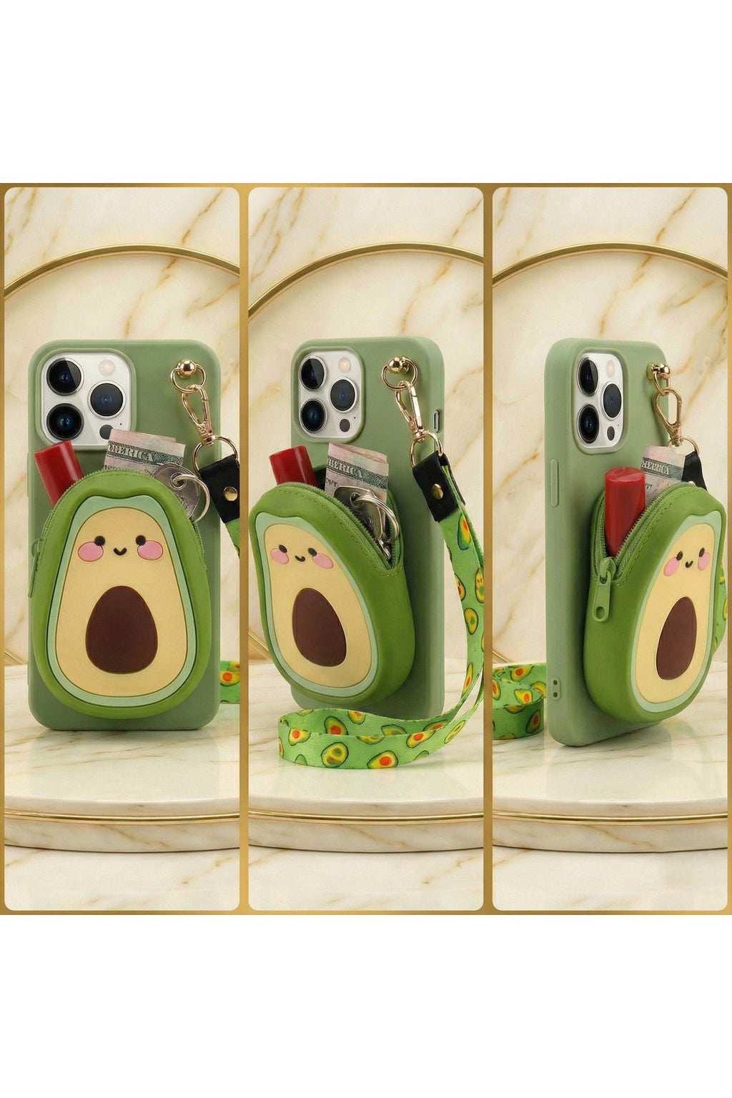 İphone 13 Pro Max Uyumlu Çantalı ve Boyun El Askı Aparatlı 3 Boyutlu Desenli Telefon Kılıfı