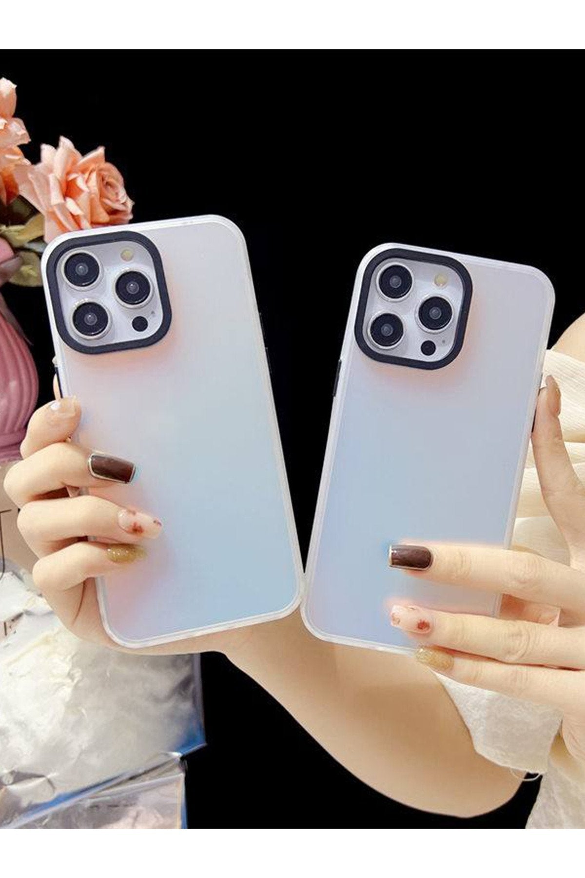 Iphone 14 Pro Kılıf Bulut Hologram Tasarım Darbe Emici Elit