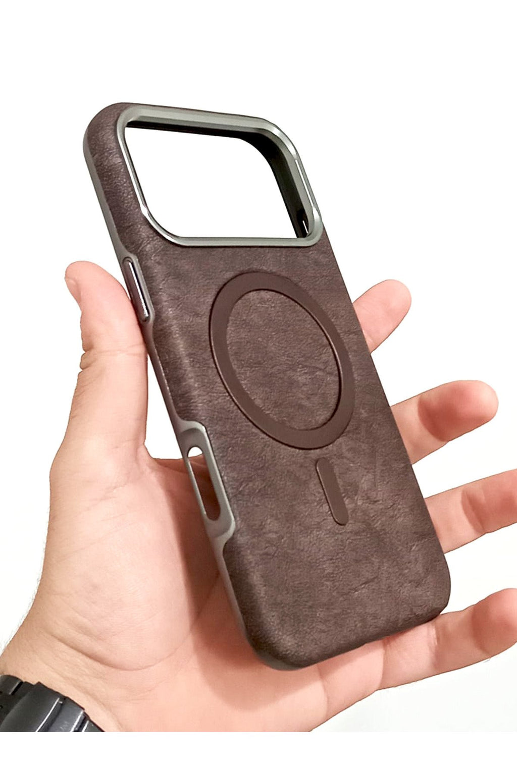 iPhone 17 Pro Uyumlu İçi Süet Dışı Deri Ultra Premium Magsafe Destekli Koruyucu Telefon Kılıfı