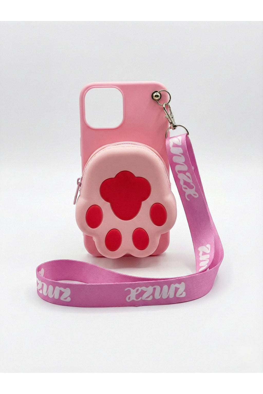 İphone 14 Pro Uyumlu Çantalı ve Boyun El Askı Aparatlı 3 Boyutlu Desenli Telefon Kılıfı