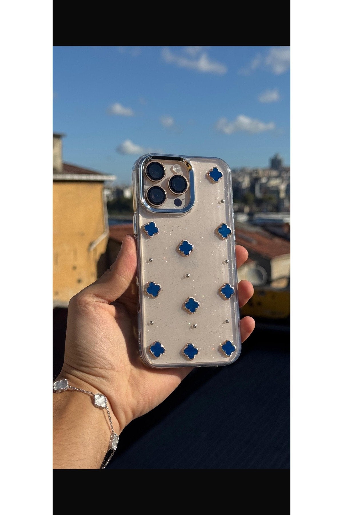 İphone 16 Pro Max Uyumlu Şık Özel Tasarım Epoksi Gömme Premium Sararmaz Dayanıklı Telefon Kılıfı