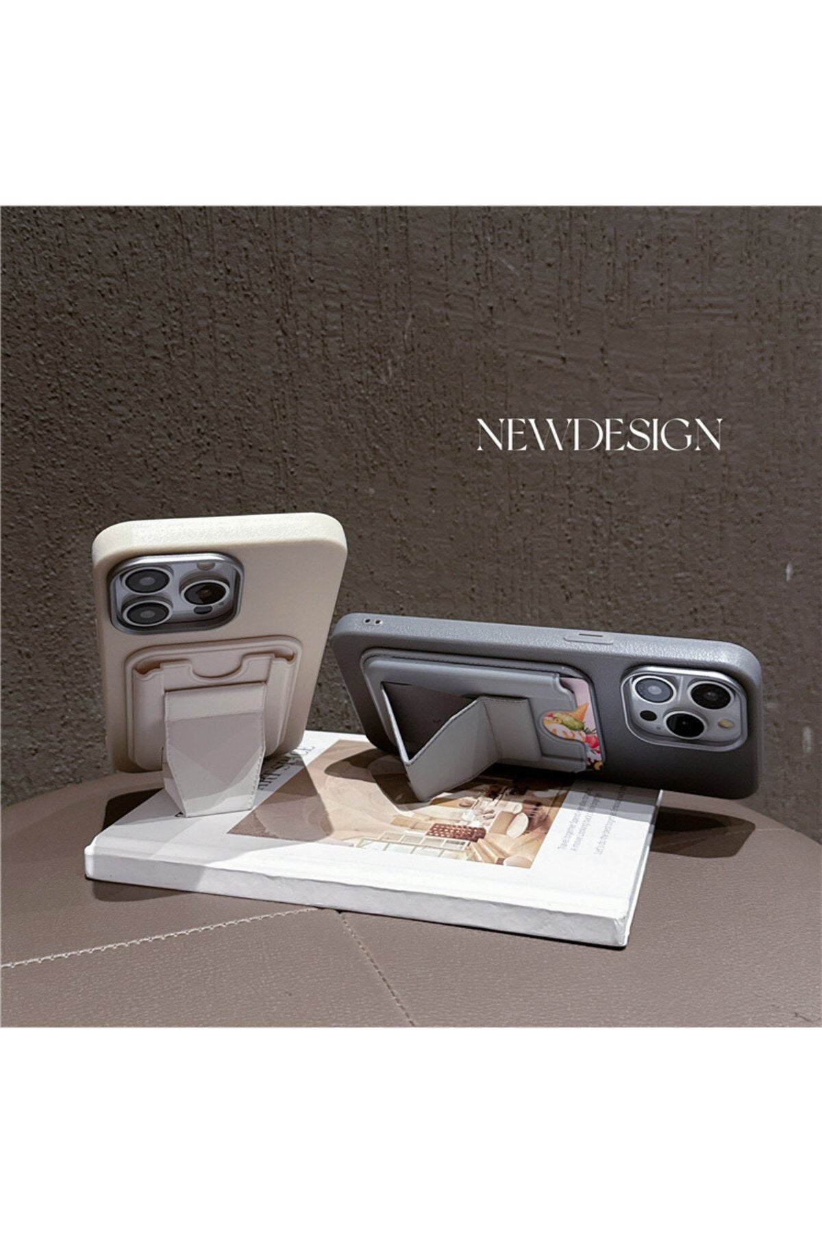iPhone 14 Plus ve 15 Plus Uyumlu Kartlık Cüzdan ve Stand Destekli Darbe Koruyucu Telefon Kılıfı