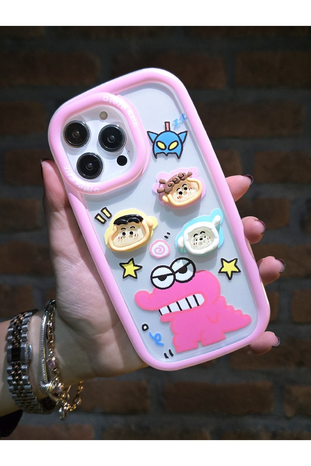 iPhone 14 Pro Max Uyumlu 3 Boyutlu Karakter Desenli Darbe Emici Özellikli Lüx Tam Koruyucu Kılıf