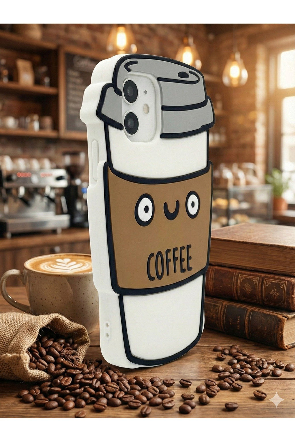 iPhone 11 Uyumlu Kahve Desenli Premium Darbe Koruyucu Coffee Telefon Kılıfı