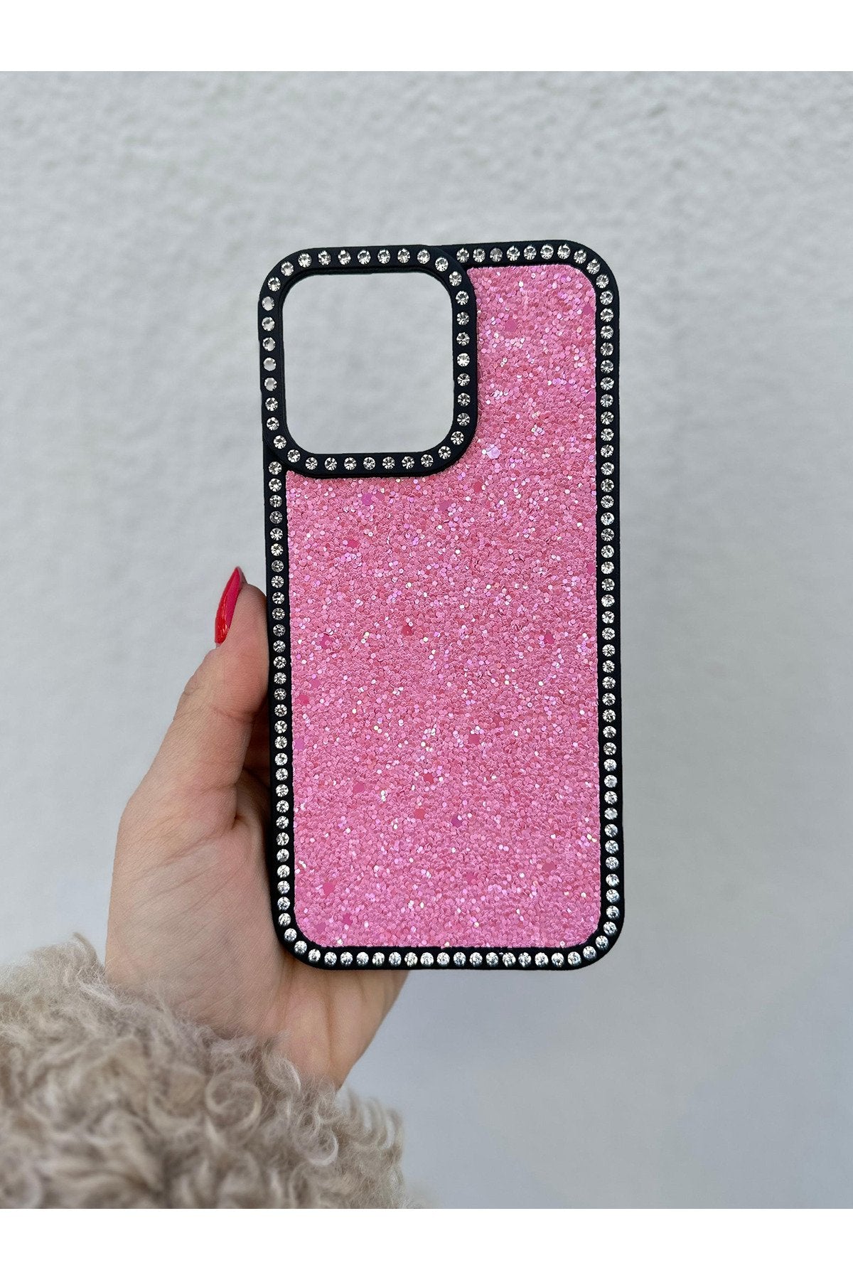 iPhone 12 Pro Max Uyumlu Taşlı Kenarlı Renkli Taşlı İç Yapılı Darbe Emici Ultra Premium Kılıf