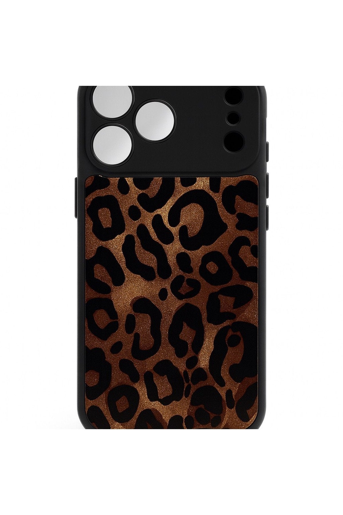 İphone 17 Pro Max Uyumlu Leopar Desenli Kamera Koruma Çerçeveli Premium Lüx Darbe Emici Kılıf