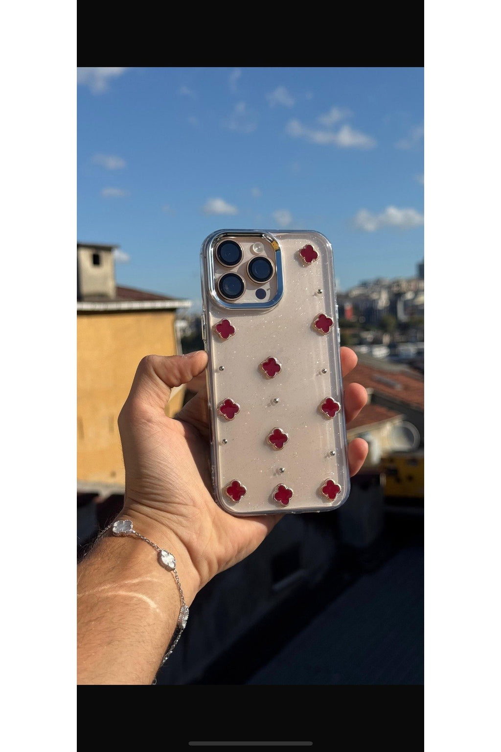 İphone 16 Pro Max Uyumlu Şık Özel Tasarım Epoksi Gömme Premium Sararmaz Dayanıklı Telefon Kılıfı