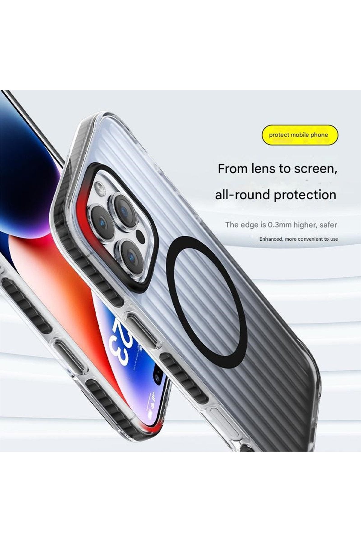 iPhone 16 Pro Max Uyumlu Magsafe Destekli Dalgalı Tasarım Darbe Emici Ultra Premium Telefon Kılıfı