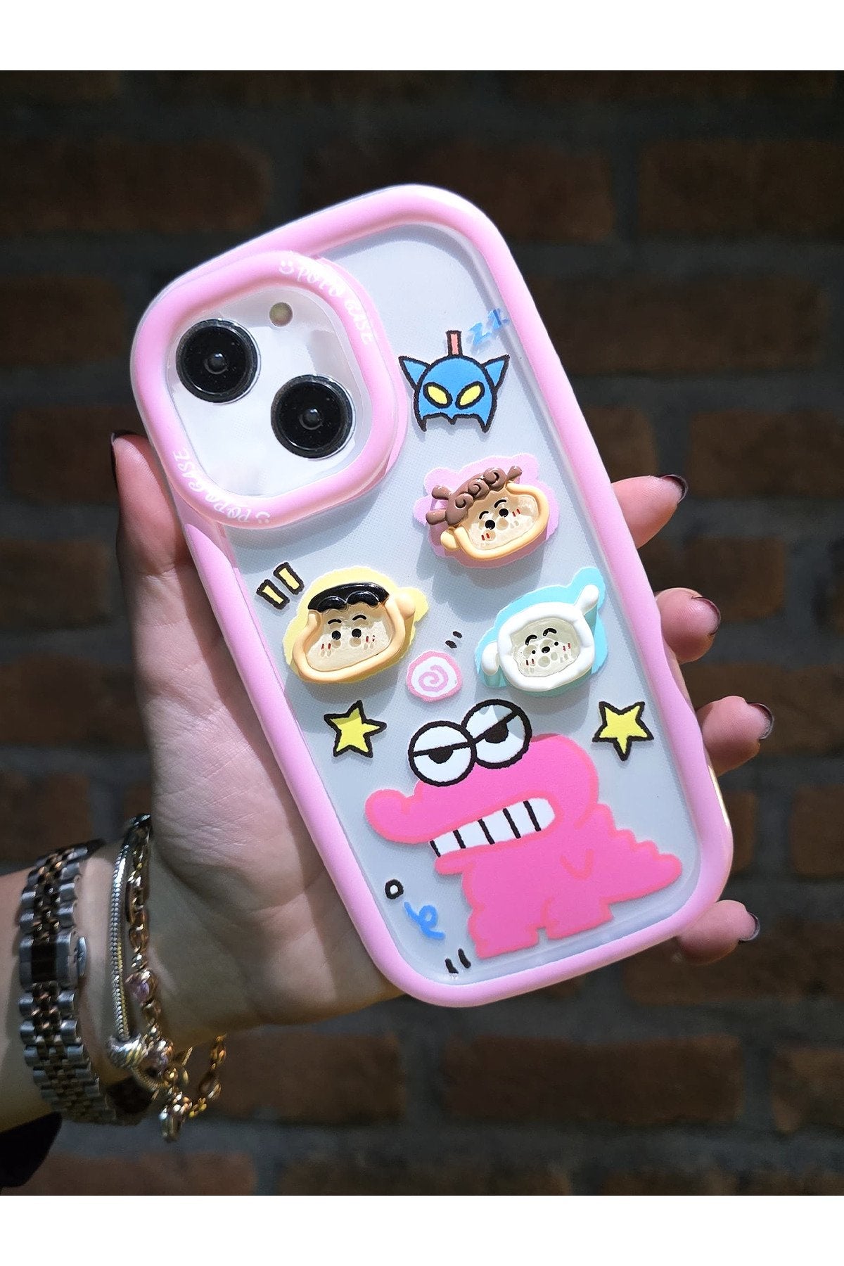 iPhone 13 Ve 14 Uyumlu 3 Boyutlu Karakter Desenli Darbe Emici Özellikli Lüx Tam Koruyucu Kılıf