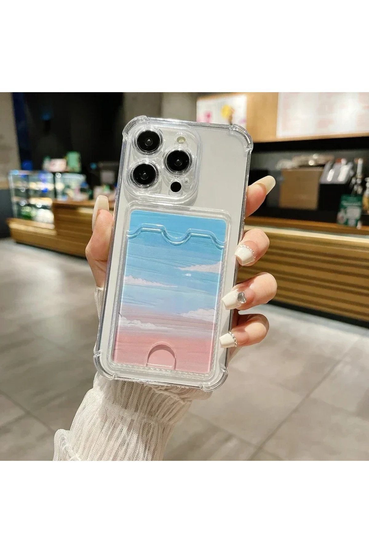 iPhone 12 Uyumlu Kartlıklı Premium Sararmaz Darbe Emici Telefon Kılıfı