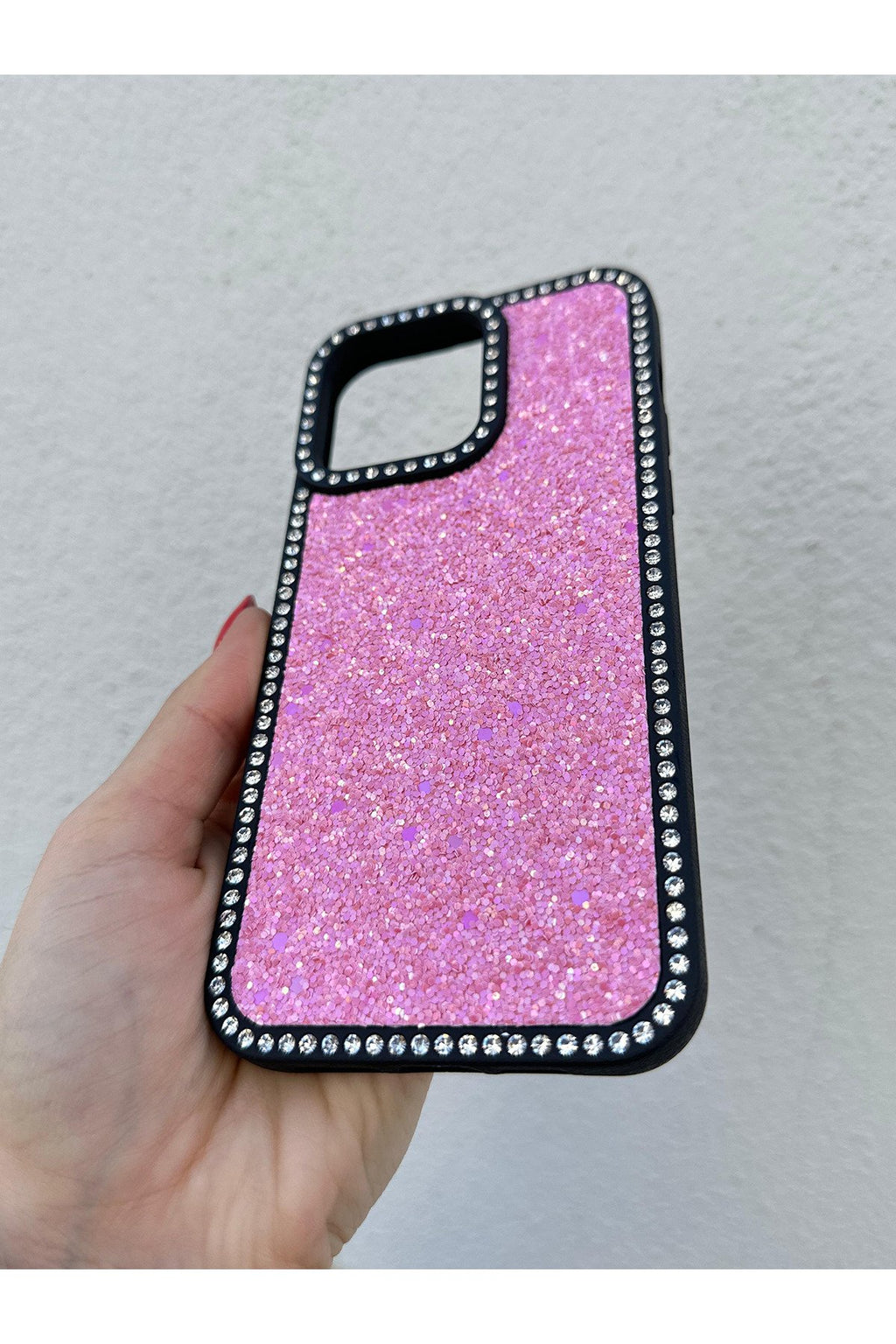 iPhone 13 Pro Uyumlu Taşlı Kenarlı Renkli Taşlı İç Yapılı Darbe Emici Ultra Premium Kılıf