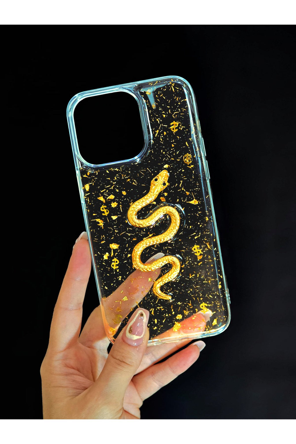 iPhone 11 Uyumlu Çift Katman 3d Yılan Desenli Şeffaf Ve Darbe Emici Yapılı Koruyucu Telefon Kılıfı