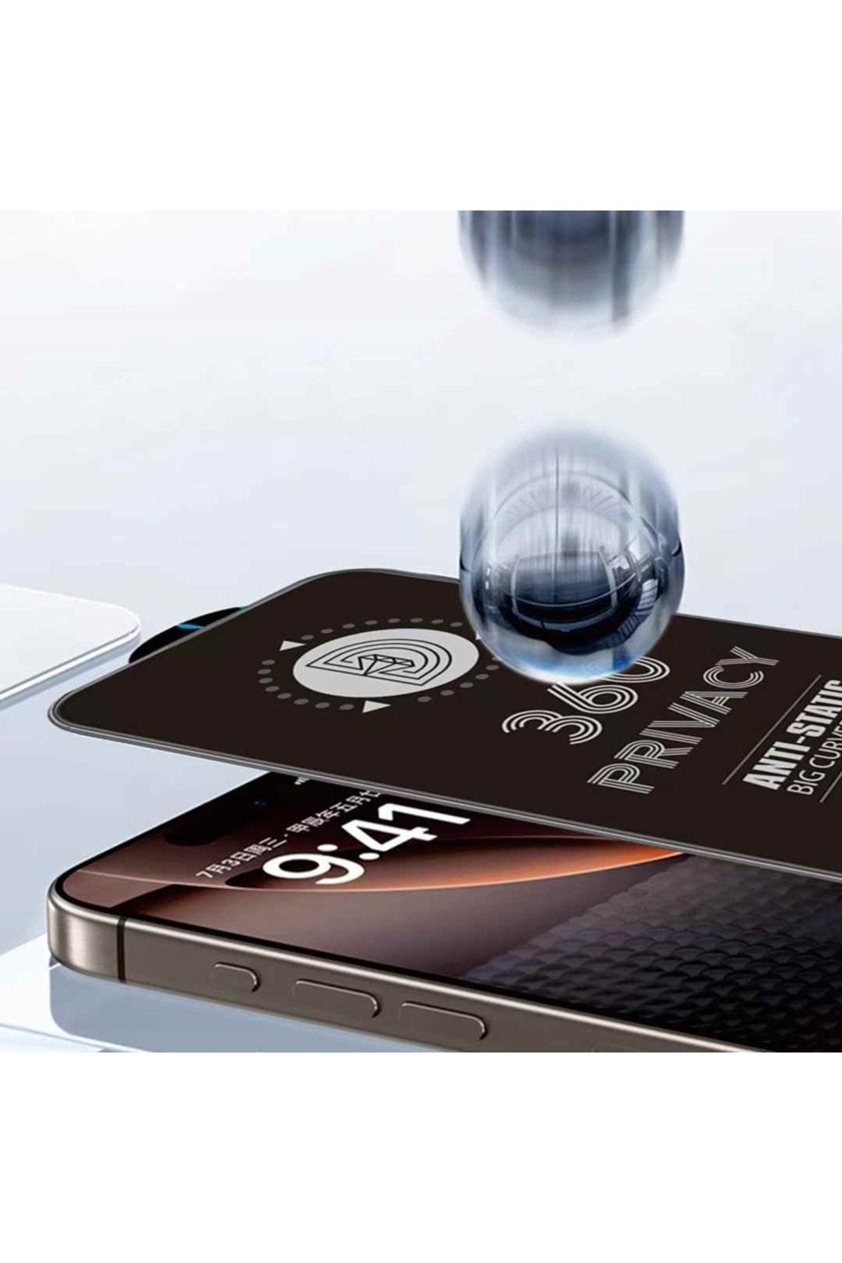 iPhone 17 Pro Max Uyumlu 360°(Sağ-Sol-Alt-Üst 4 Yönden Gözükmeyen) Tam Hayalet Ekran Koruyucu