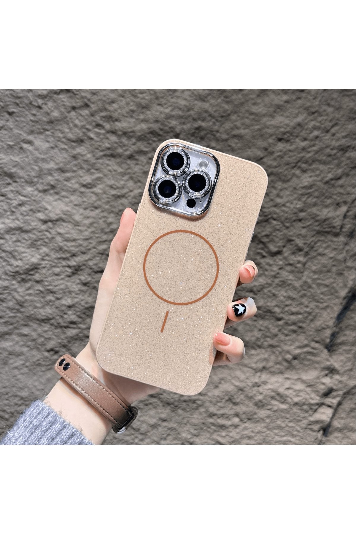 iPhone 16 Pro Max Uyumlu Magsafe Destekli Simli Premium Tasarım Telefon Kılıfı