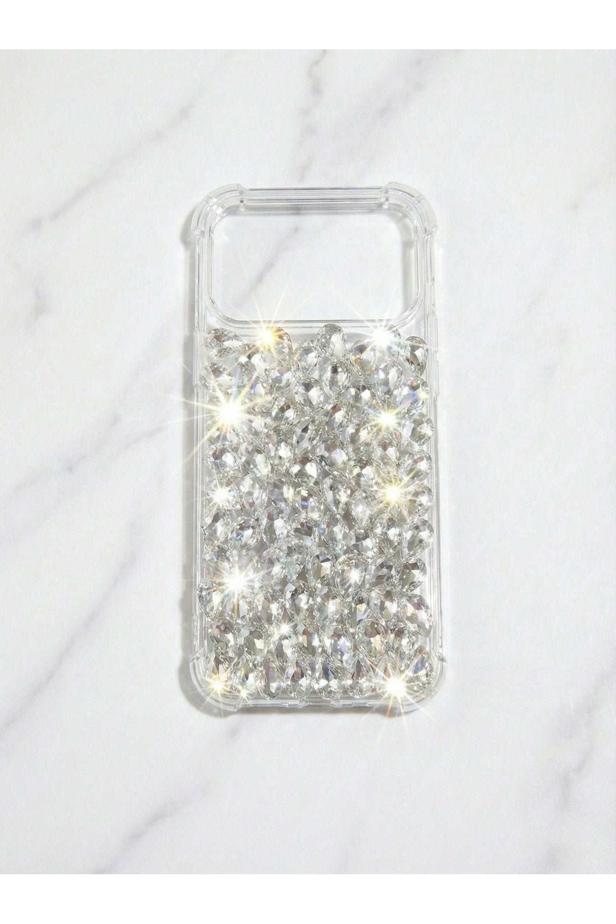 İphone 17 Pro Max Uyumlu Premium Taşlı Lüx İşlemeli Telefon Kılıfı