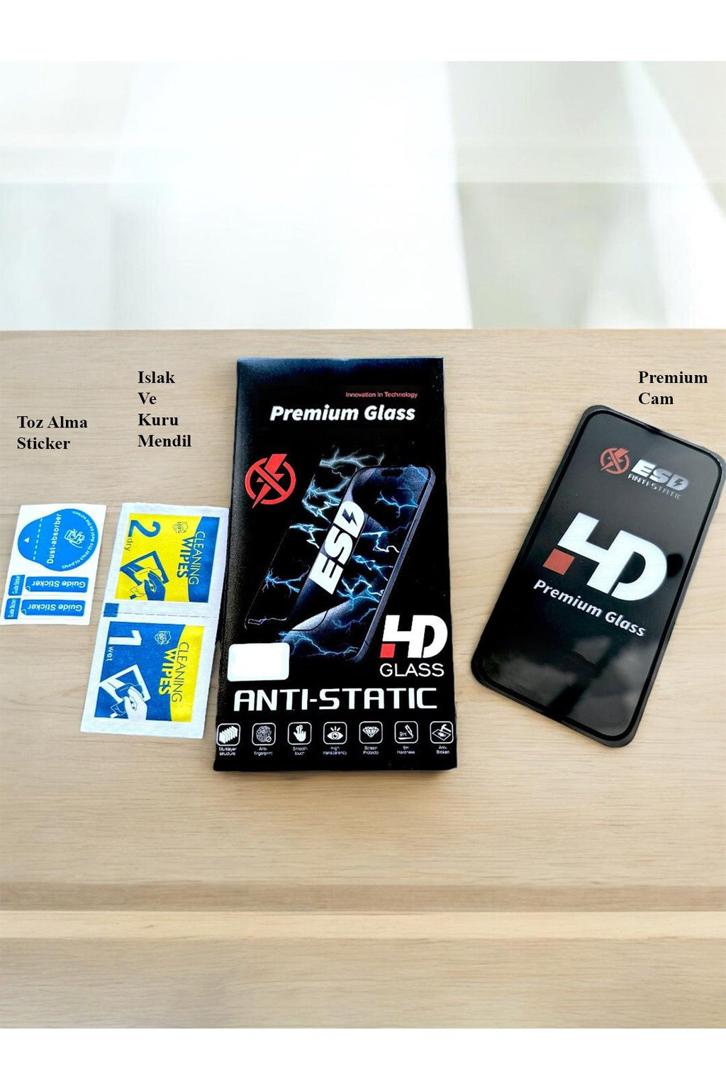 iPhone 16 Pro Max Uyumlu Tam Kapatan Tamperli Cam Ekran Koruyucu Kırılmaz Cam Premium Hd