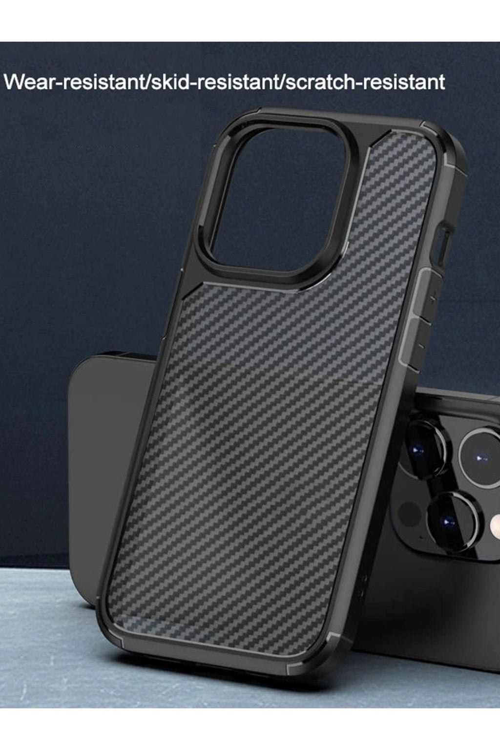 Iphone 14 Pro Kılıf Karbon Tasarım Darbe Emici Hologramlı Lüx