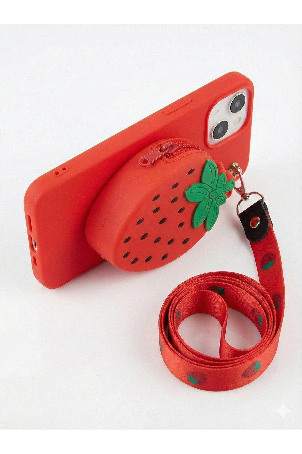 İphone 14 Plus ve 15 Plus Uyumlu Çantalı ve Boyun El Askı Aparatlı 3 Boyutlu Desenli Telefon Kılıfı