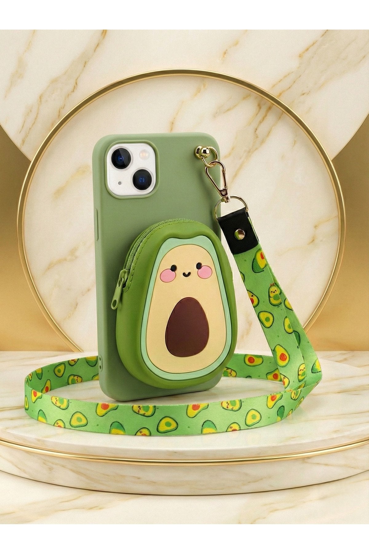İphone 14 Plus ve 15 Plus Uyumlu Çantalı ve Boyun El Askı Aparatlı 3 Boyutlu Desenli Telefon Kılıfı