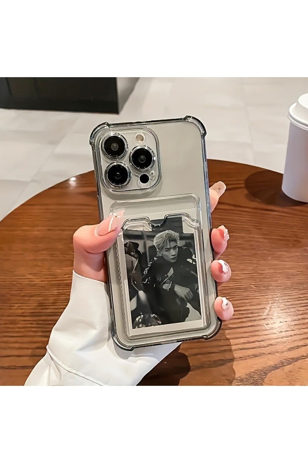 iPhone 17 Pro Uyumlu Şeffaf Kartlıklı Cüzdanlı Premium Sararmaz Telefon Kılıfı