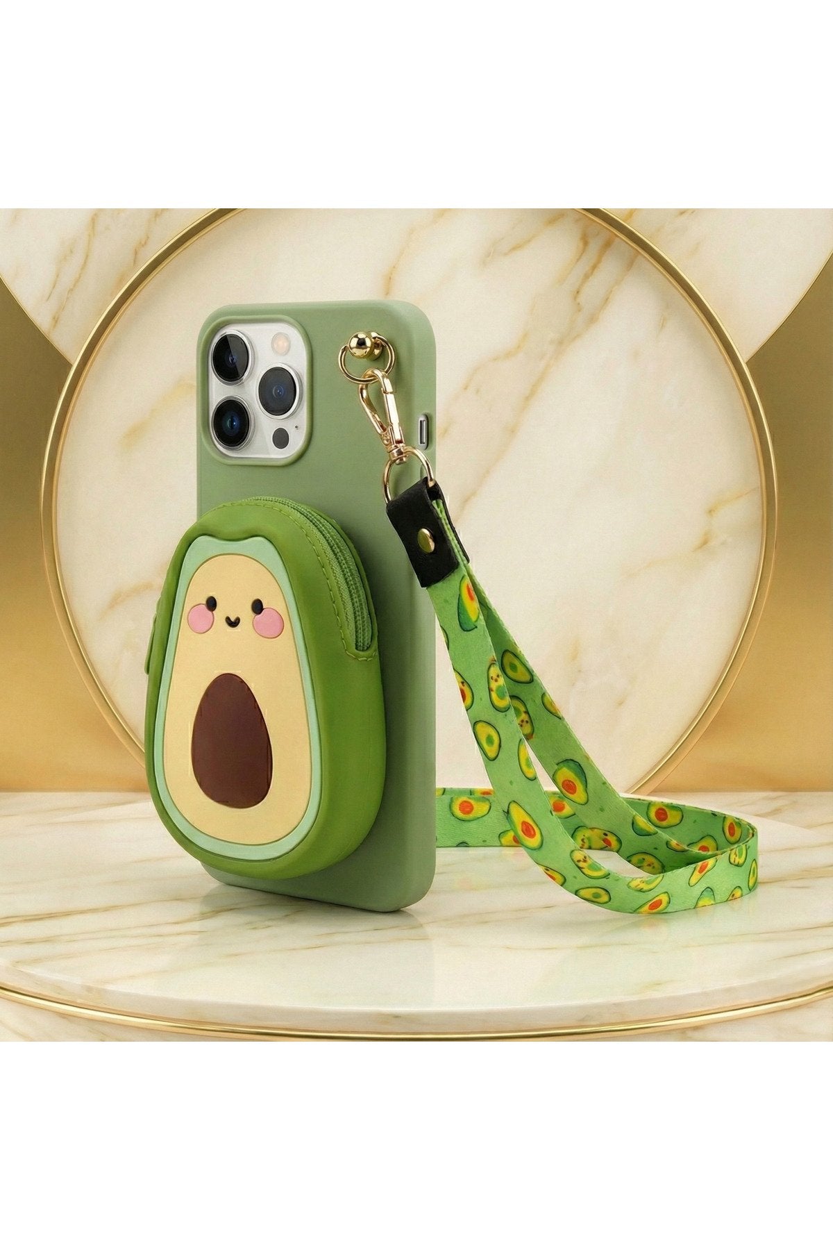 İphone 13 Pro Uyumlu Çantalı ve Boyun El Askı Aparatlı 3 Boyutlu Desenli Telefon Kılıfı