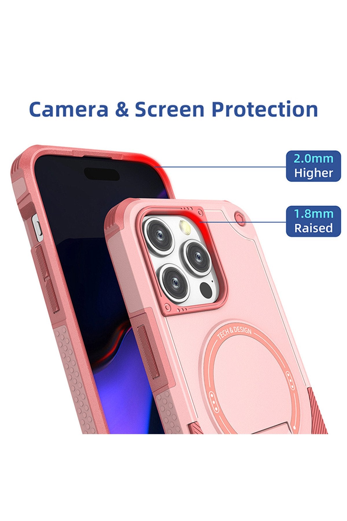 iPhone 13 Pro Uyumlu Kılıf Darbe Emici Şık Tasarım Koruyucu Kamera Çerçeveli Tank Kılıf