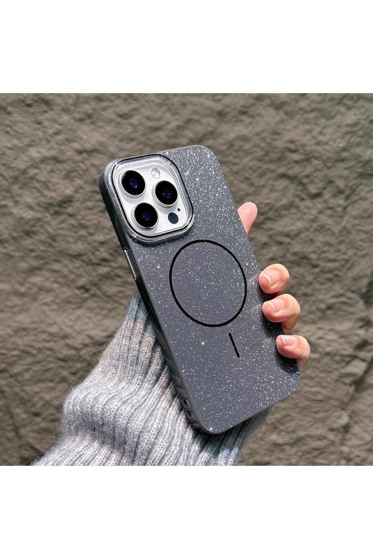 iPhone 16 Pro Max Uyumlu Magsafe Destekli Simli Premium Tasarım Telefon Kılıfı