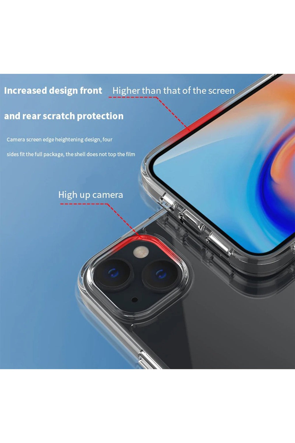 Iphone 13 Ve 14 Kılıf Şeffaf Darbe Emici Kamera Çerçeveli Lüx Premium Tuşlu