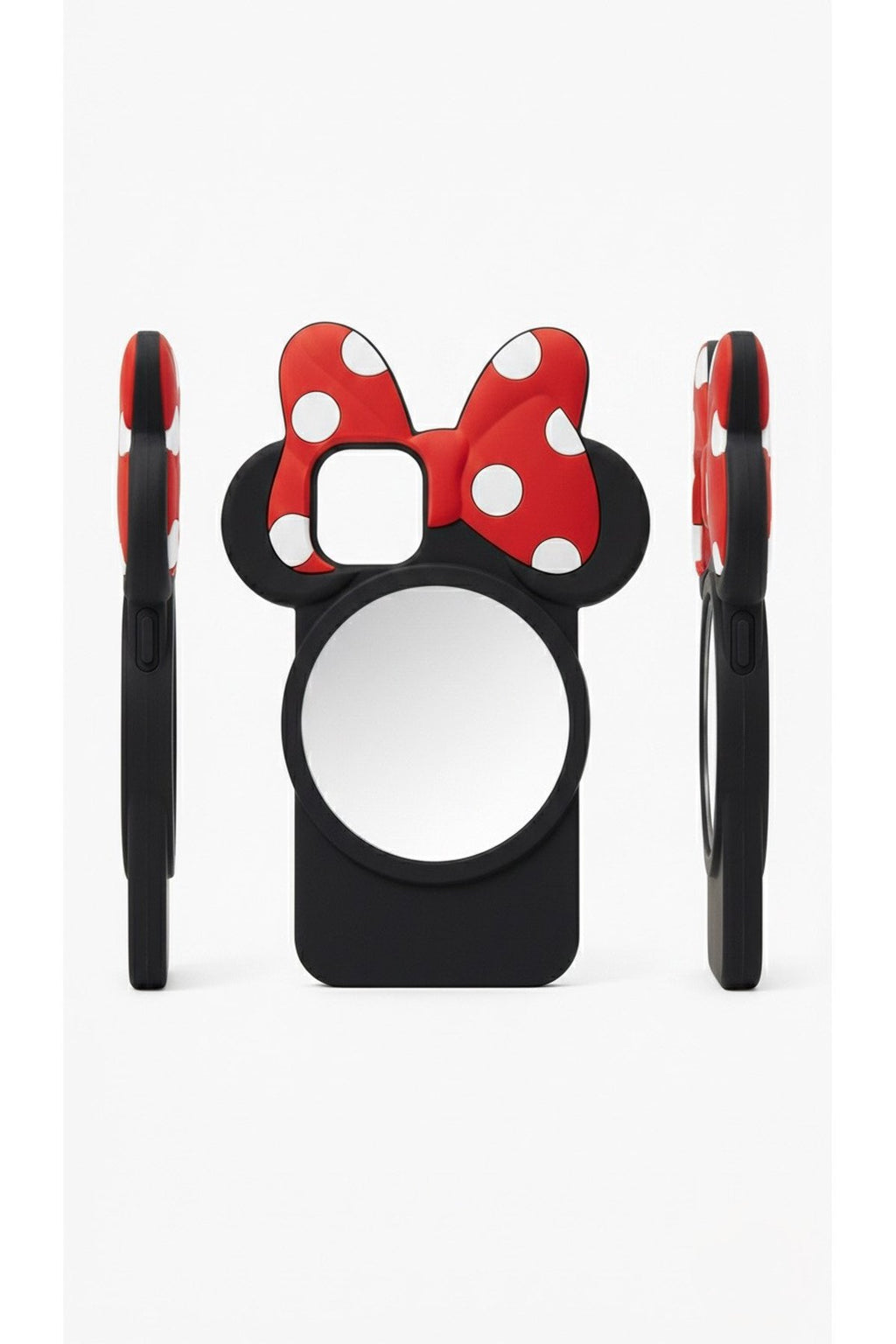 İphone 11 Uyumlu Aynalı Sevimli Kulaklı Darbe Emici Slikon Kılıf