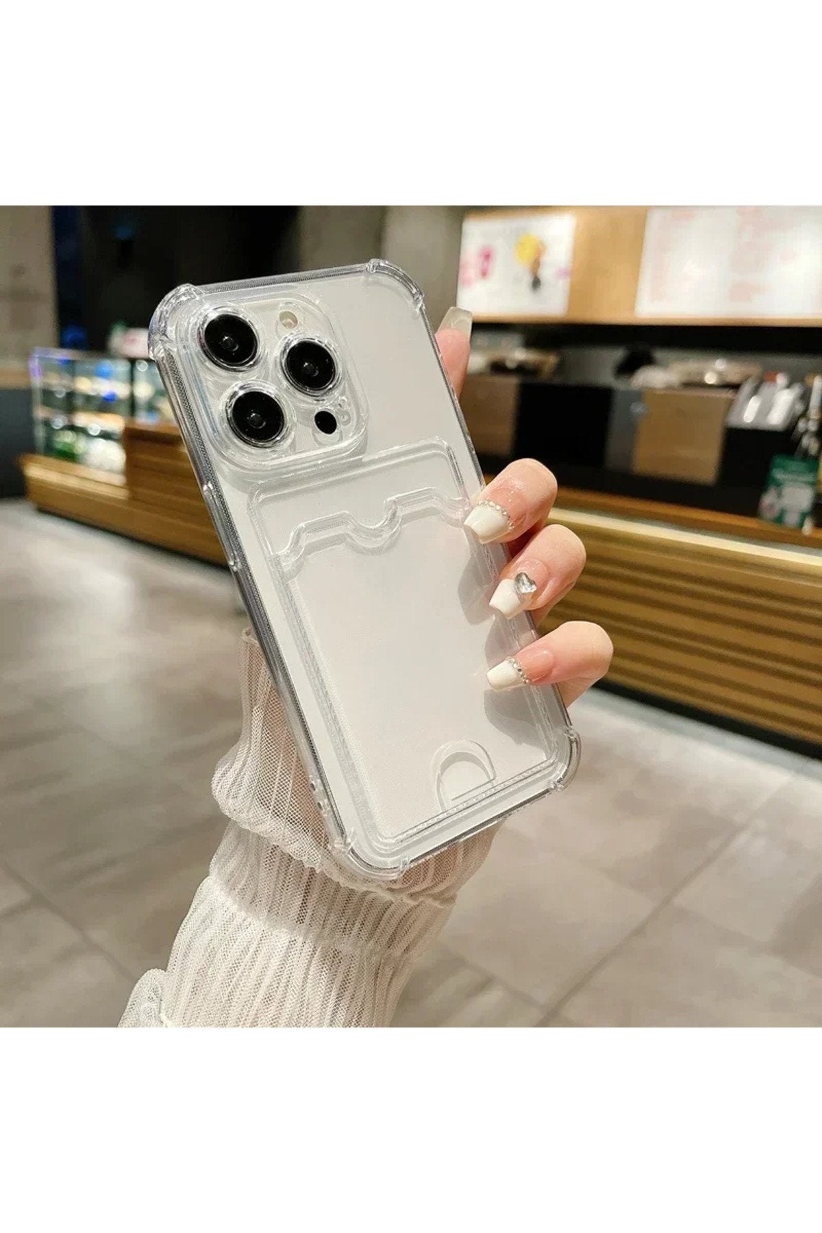 iPhone 13 Uyumlu Kartlıklı Premium Sararmaz Darbe Emici Telefon Kılıfı