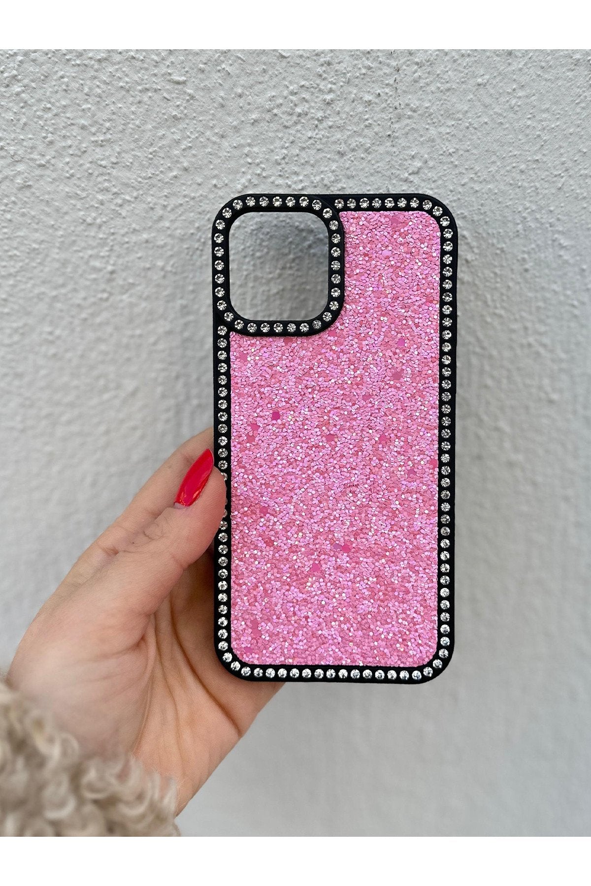 iPhone 12 Ve 12 Pro Uyumlu Taşlı Kenarlı Renkli Taşlı İç Yapılı Darbe Emici Ultra Premium Kılıf