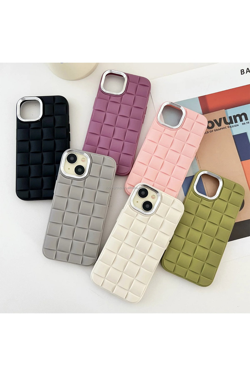 Iphone 15 Pro Max Kılıf Örgü Desenli Kamera Çerçeveli Yumuşak Premium