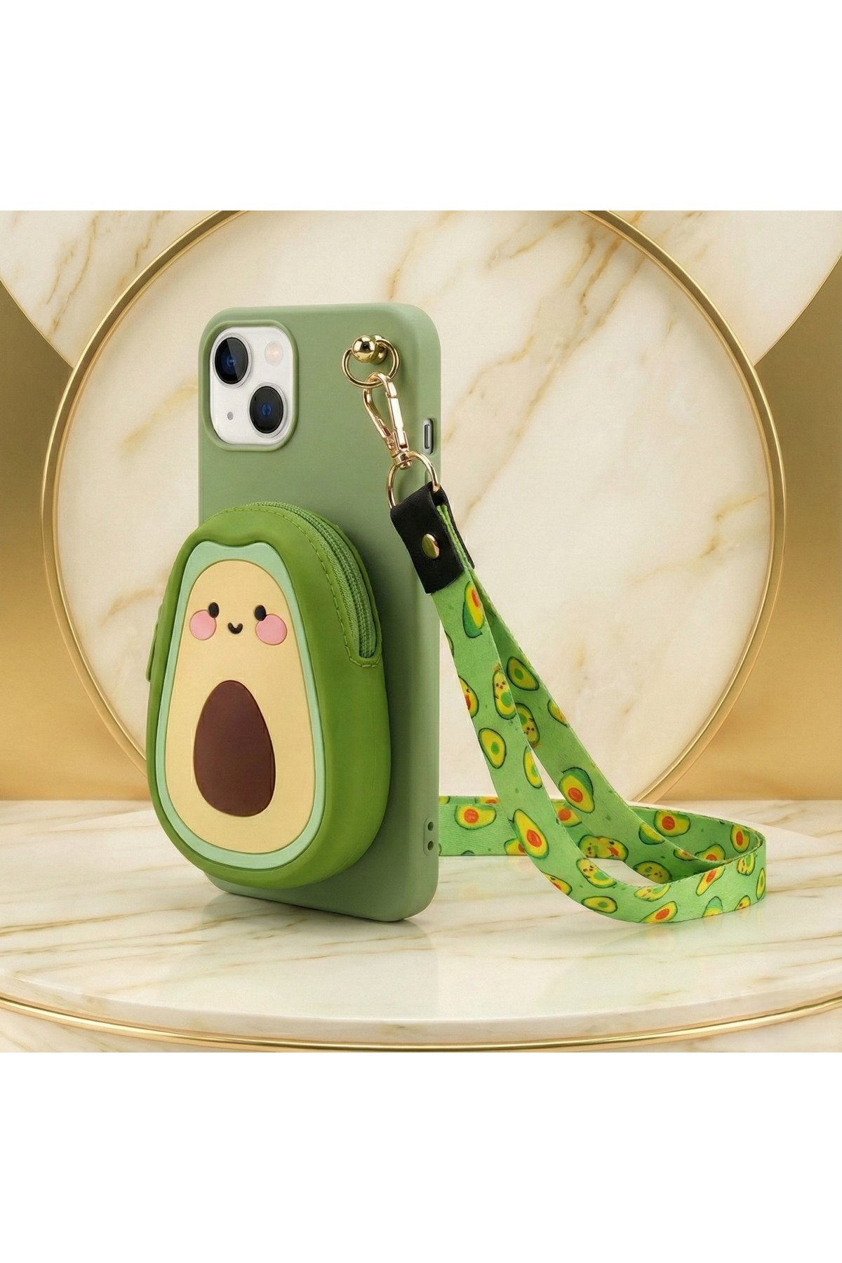 İphone 13 ve 14 Uyumlu Çantalı ve Boyun El Askı Aparatlı 3 Boyutlu Desenli Telefon Kılıfı