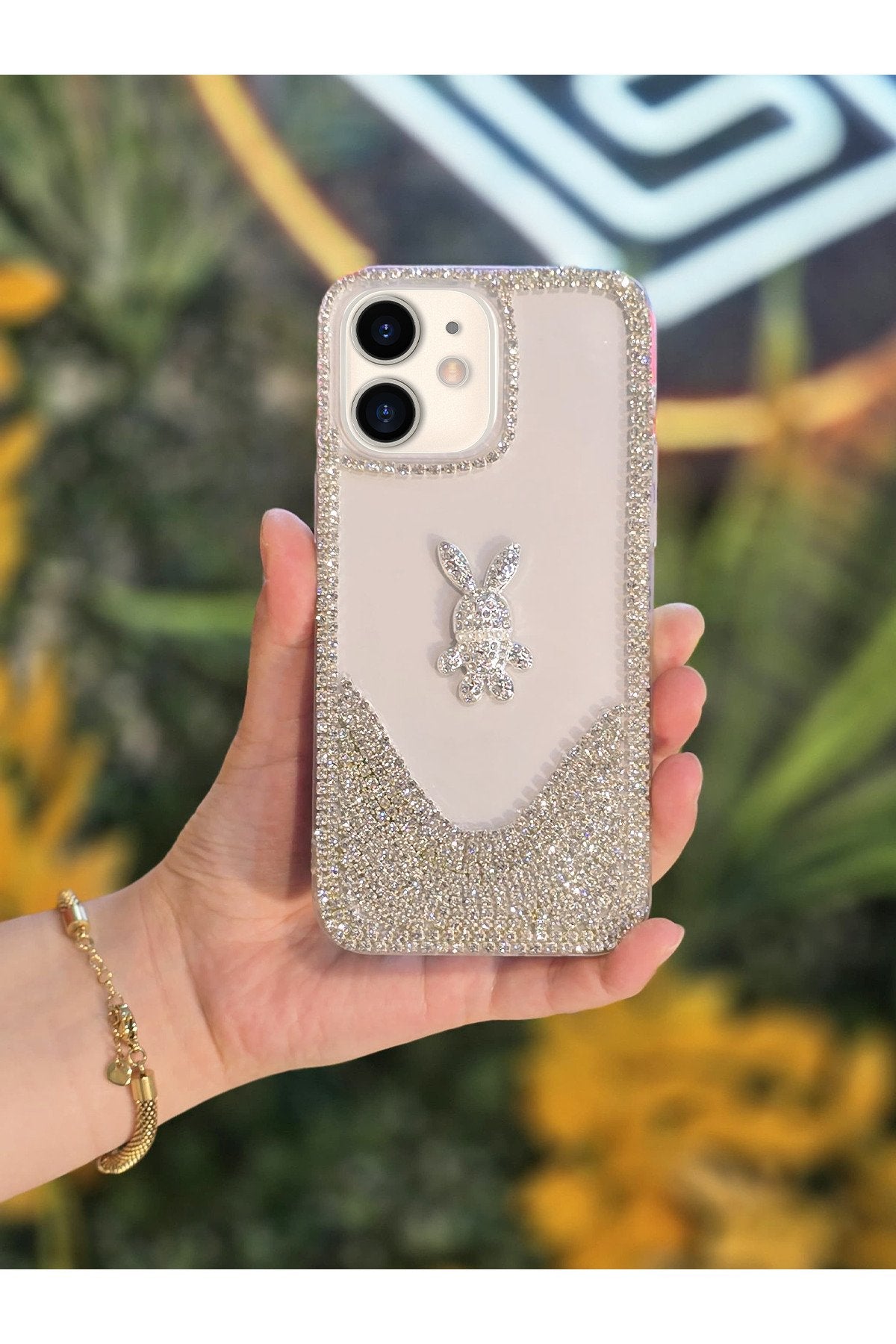 iPhone 12 Ve 12 Pro Uyumlu 3 Boyutlu Karakterli Taşlı Premium Lüüx Koruyucu Telefon Kılıfı