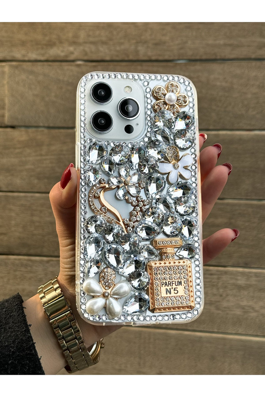 iPhone 14 Pro Max Kılıf (Sadece 14 Pro Max UYUMLUDUR) Ultra Lüx Damla Taşlı Özel Tasarım Kılıf