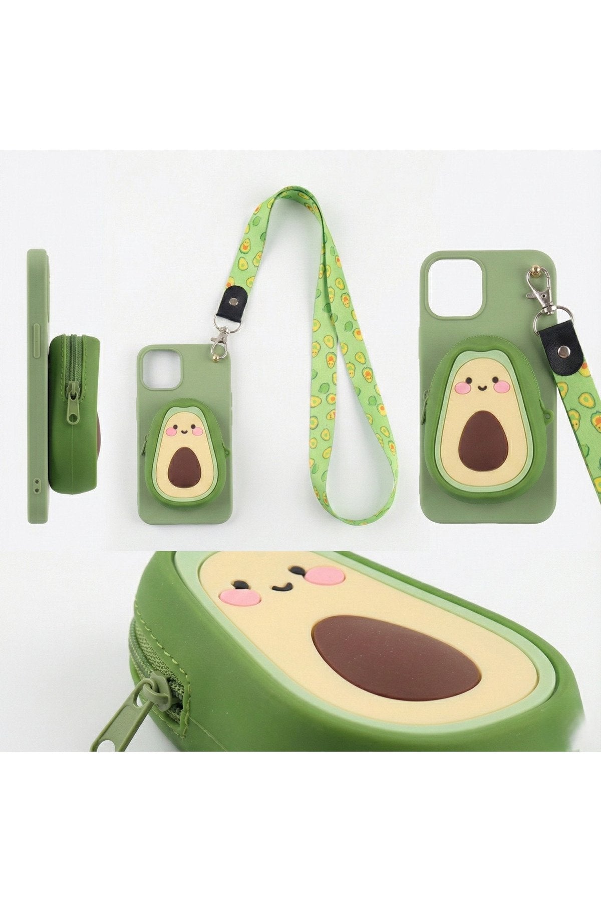 İphone 11 Uyumlu Çantalı ve Boyun El Askı Aparatlı 3 Boyutlu Desenli Telefon Kılıfı