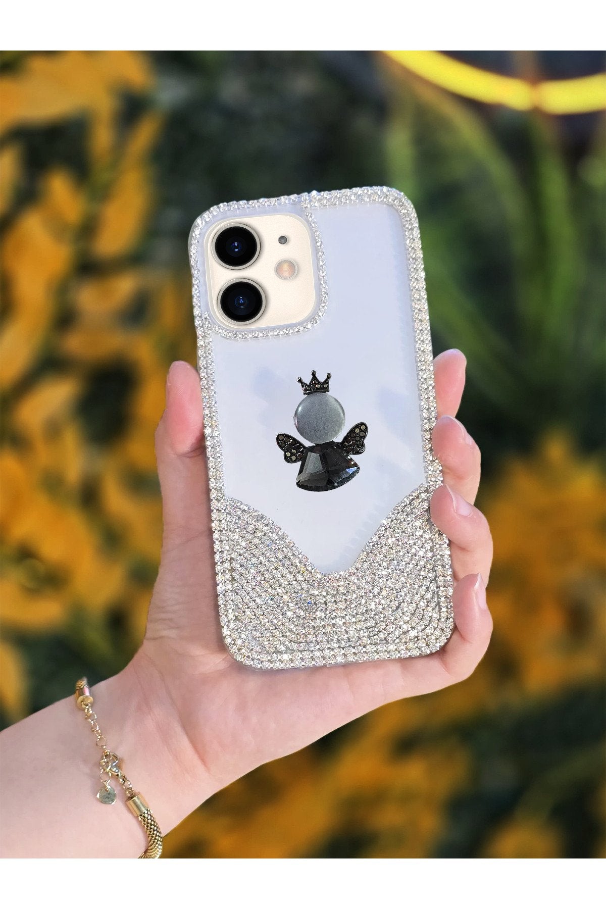 iPhone 12 Ve 12 Pro Uyumlu 3 Boyutlu Karakterli Taşlı Premium Lüüx Koruyucu Telefon Kılıfı