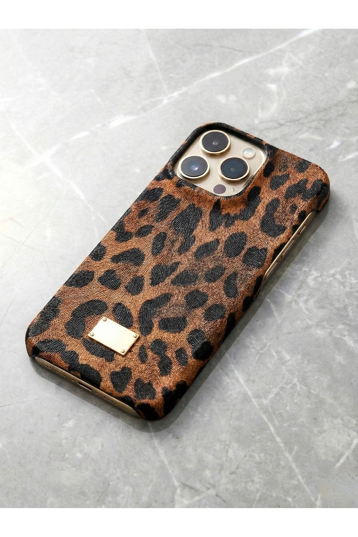 İphone 14 Pro Max Uyumlu Leopar Desenli Premium Lüx Kalite Telefon Kılıfı